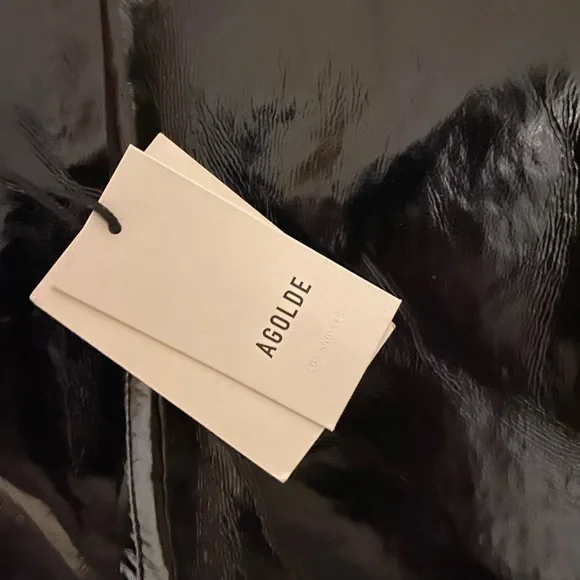 NWT Agolde Leather Black Pants - Picture 4 of 7